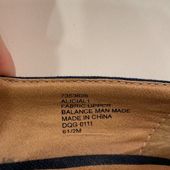 Shoe Woo Alicial navy canvas wedge sandals, size 6.5 - Picture 6 of 7